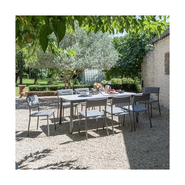 Gartenstuhl Oron gepolstert Grau Silver