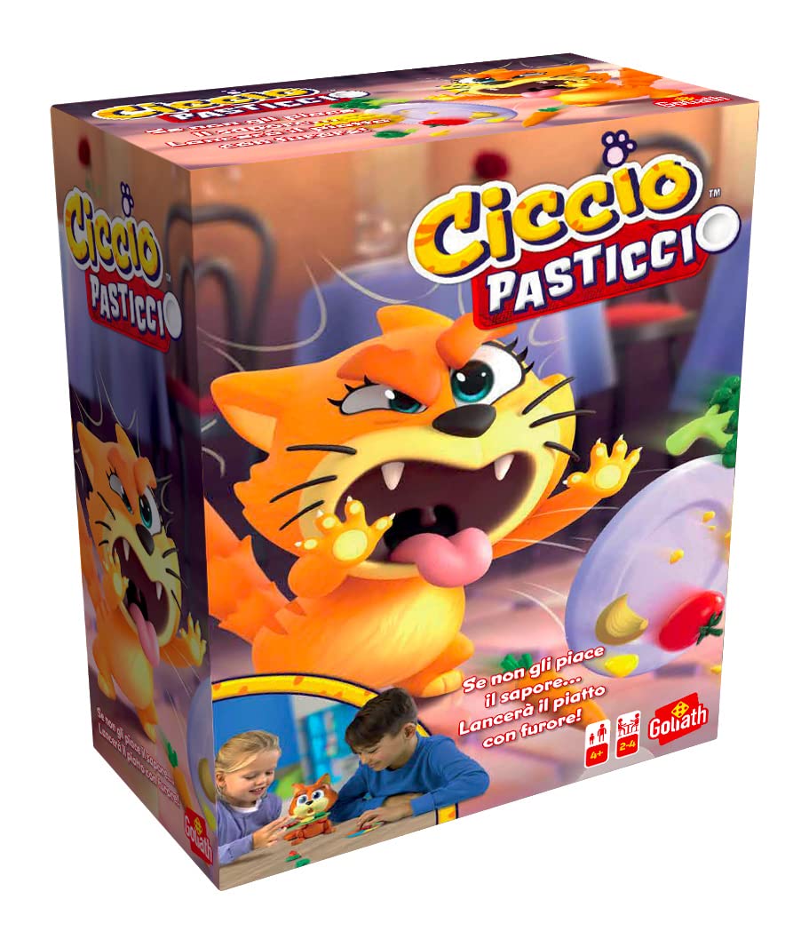 GOLIATH Ciccio Pasticcio, Gioco da Tavolo per Bambini e Bambine, dai quattro anni in su, Gioco d'Azione con Gatto, Stimola i Riflessi, Wielokolorowy, 926351.006