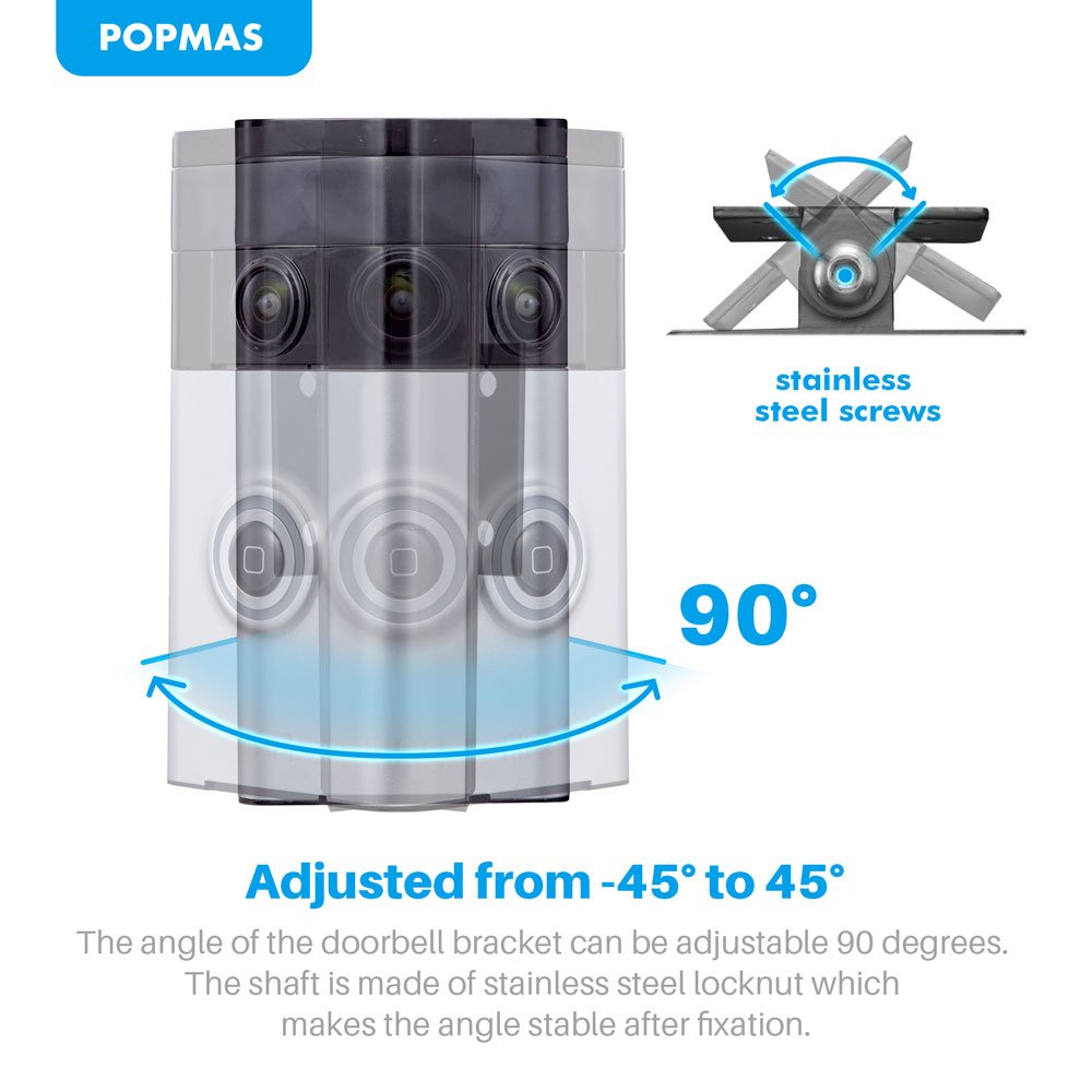 Adjustable (45 to +45 Degree) Side to Side Angle Mount for Ring Video