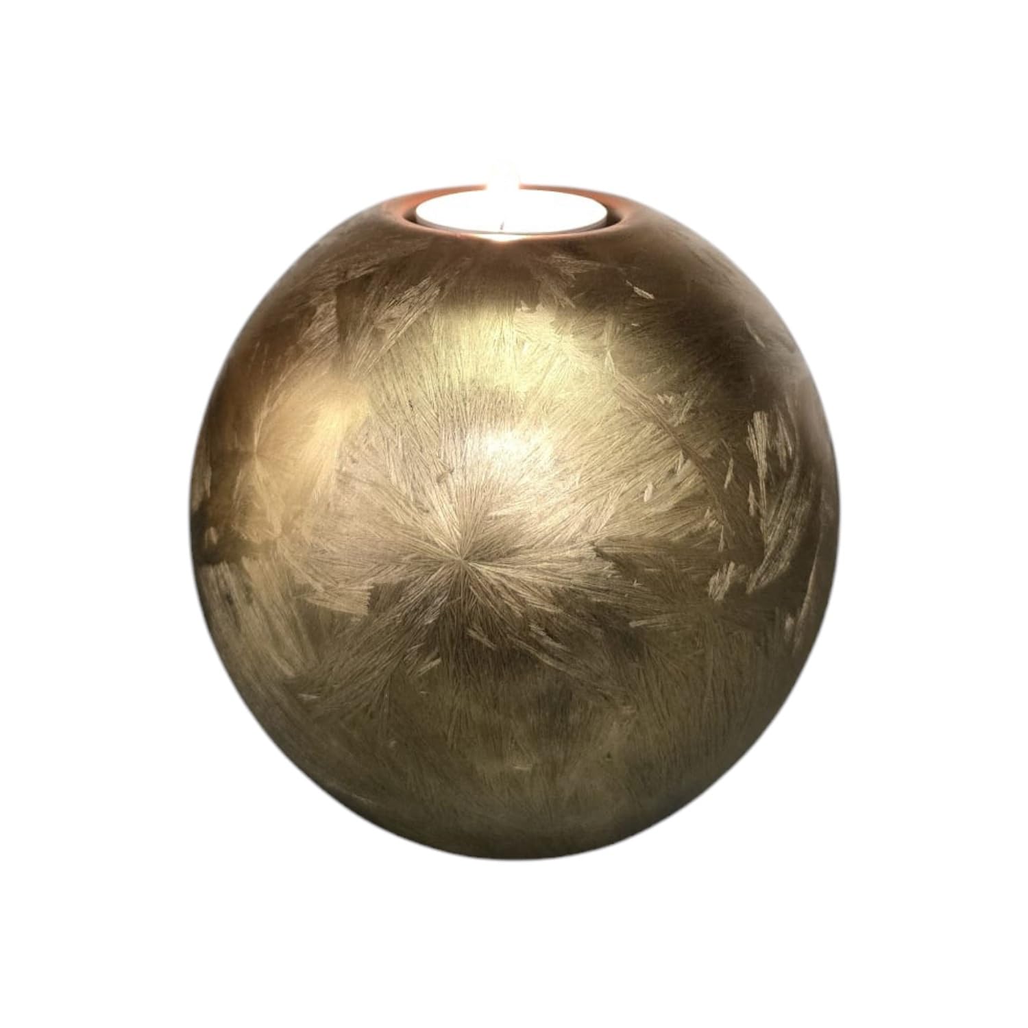 Urn with Candle Holder | Elegant Glass Urn for Loved Ones | Terroso Urn Dog and Cat | 500ml Memorial - Gold Frost