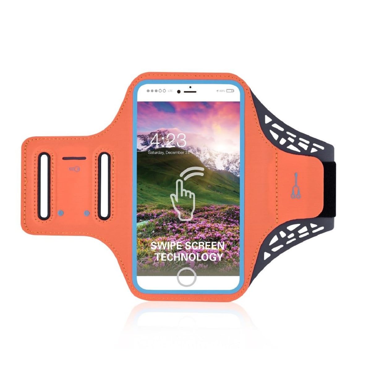 DFV mobileProfessional Cover Ultra-thin Armband Sport Walking Running Fitness Cycling Gym for JIAKE JK740 (2020) - Orange
