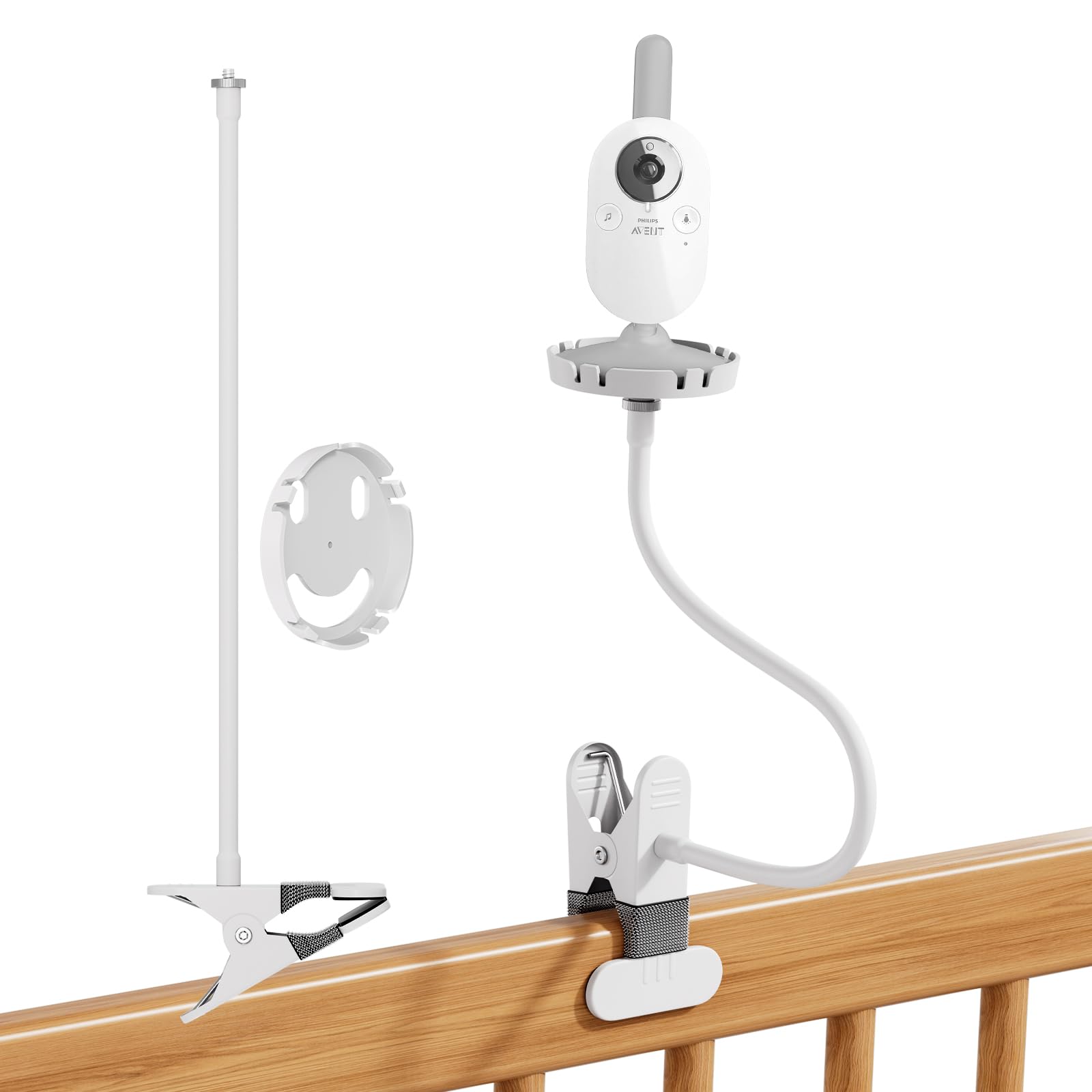 Monitor Clip Holder for Philips Avent Baby Monitor SCD833/26,SCD843/26,SCD845/26,SCD630/26,625,620,Flexible Clip Holder for Philips Avent Video BabyMonitor,Video Babyphone Camera Mount Bracket