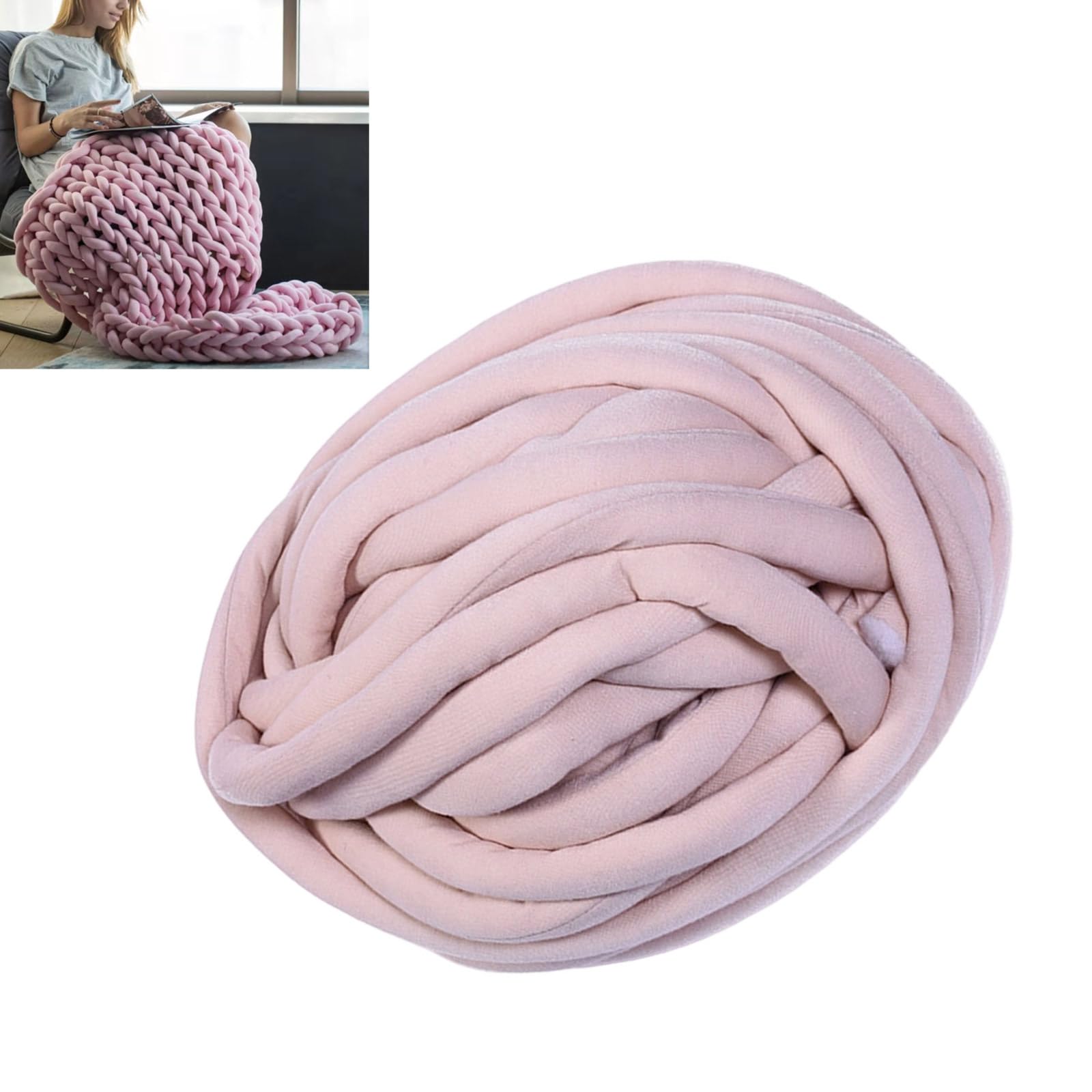 Filato di cotone multiuso, 18 m x 2 cm, filato per lavori a maglia per bambini, cestini, sciarpe, decorazione della casa, filato di cotone multiuso per uncinetto, 18 m x 2 cm