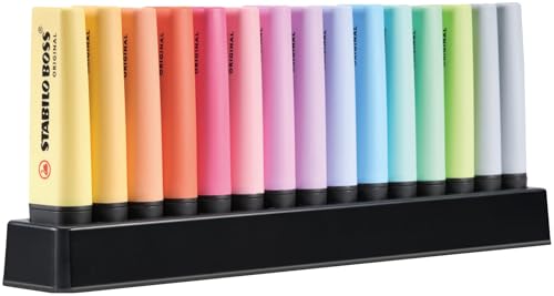 STABILO Marcador BOSS ORIGINAL Pastel - Set de mesa con 15 colores