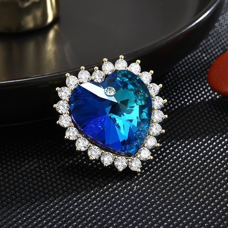 Image of Austrian Crystal Brooch Sparkling Rhinestone Brooch 18k Gold-Plated Birthstone Lapel Pin Jewelry Birthday Gifts for Women