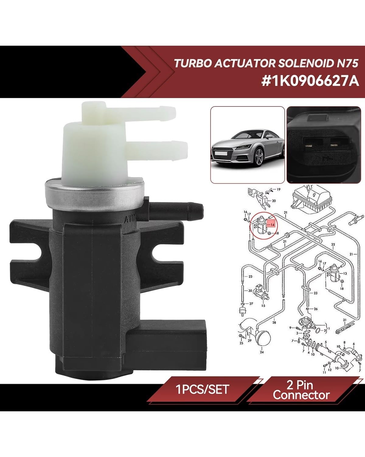 Magnetventil Turbolader - Für K5T48674 8657A143 Ladedruck Steuerung