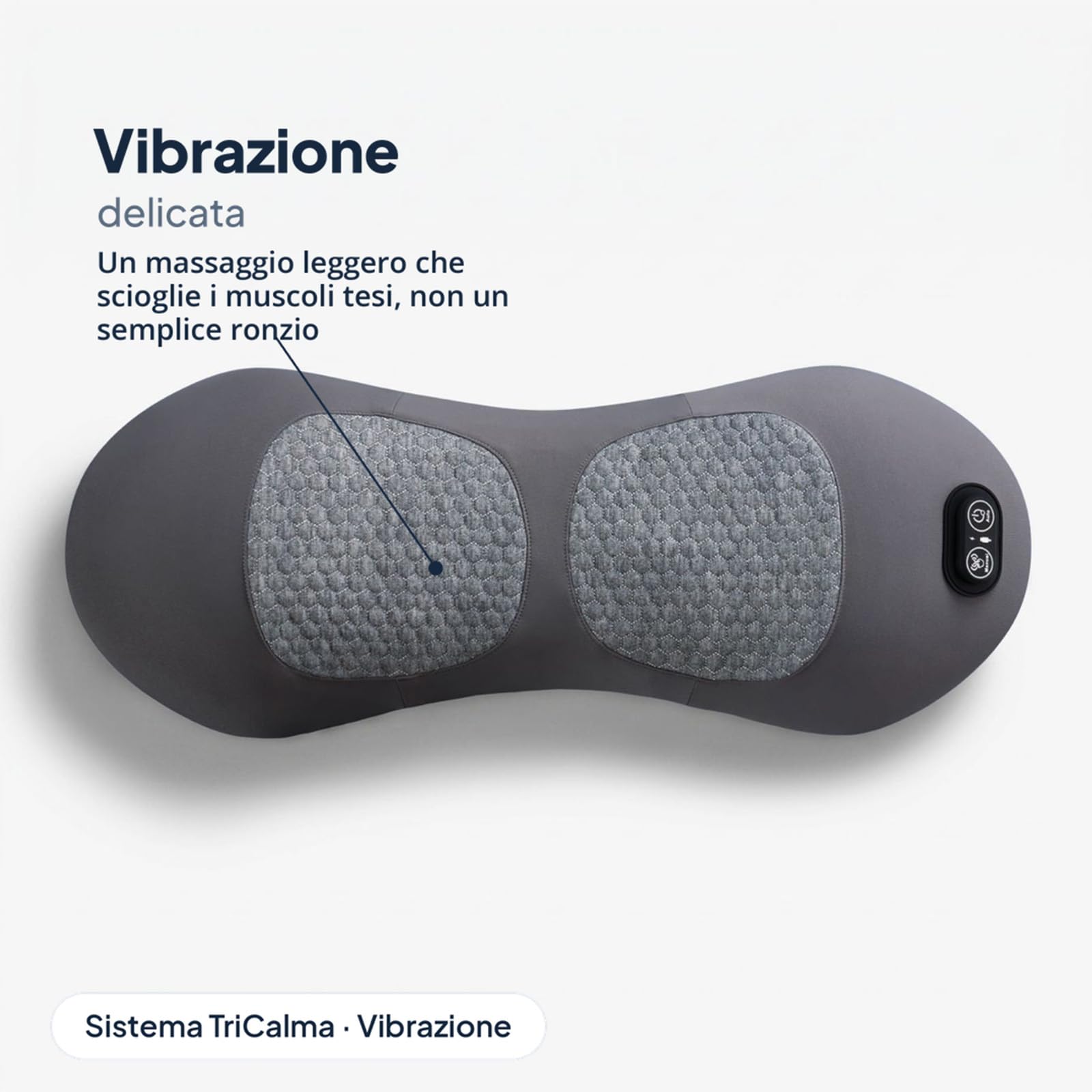 Tepora Tricalma Lombare Elettrico 3-in-1 con Calore e Vibrazione (Grigio scuro)