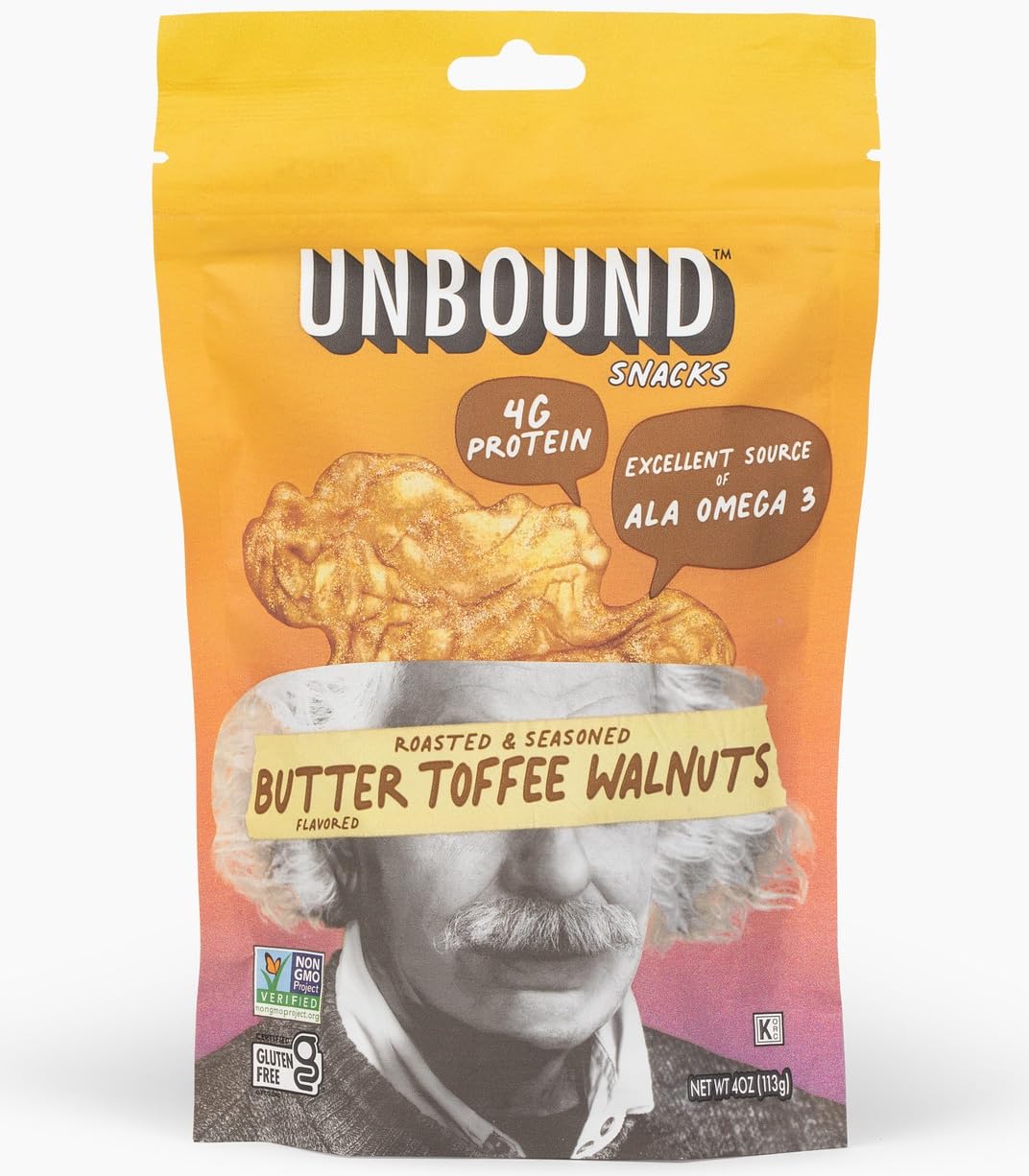 Flavored Nuts - Butter Toffee Walnuts, 4 oz (Pack of 4) - Healthy Snacks, 4g Protein, 3g Sugar, High in Omega 3, Gluten Free, Vegan - Freshly Roasted & Seasoned Gourmet Walnut Halves