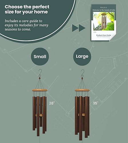 Miniatura 5 de Campanas de viento  Campanas de viento modernas de 71 cm color marrón para tonos profundos y relajantes  Campanas de metal afinadas a mano para