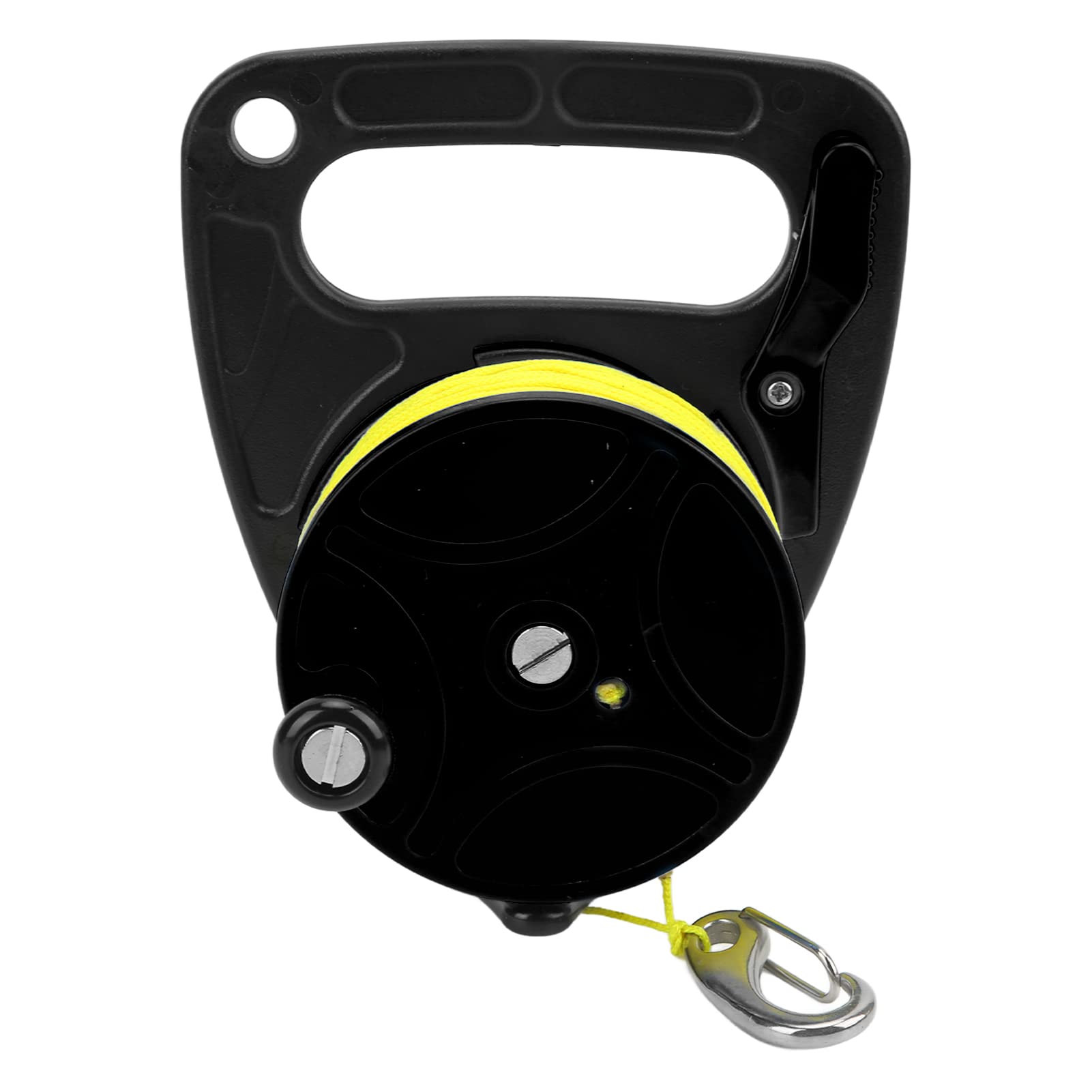 Dive Reel Sturdy Wire Diving Gear with Clip, Smooth Feeding Line for Snorkeling and Water Sports (black wheel)
