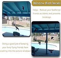 Vista 6 de Calcomanías anticolisión para ventanas con forma de pájaro, adhesivos para puertas de vidrio para proteger y evitar golpes de pájaros (negro)
