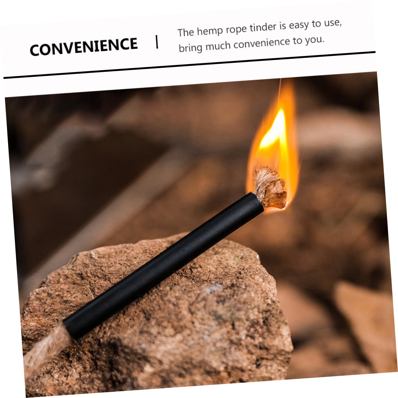 Kisangel Portable Rope Fire Starter Lightweight Outdoor Camping Accessory for Survival Supplies Easy to Use Cord for Starting Fires Nature