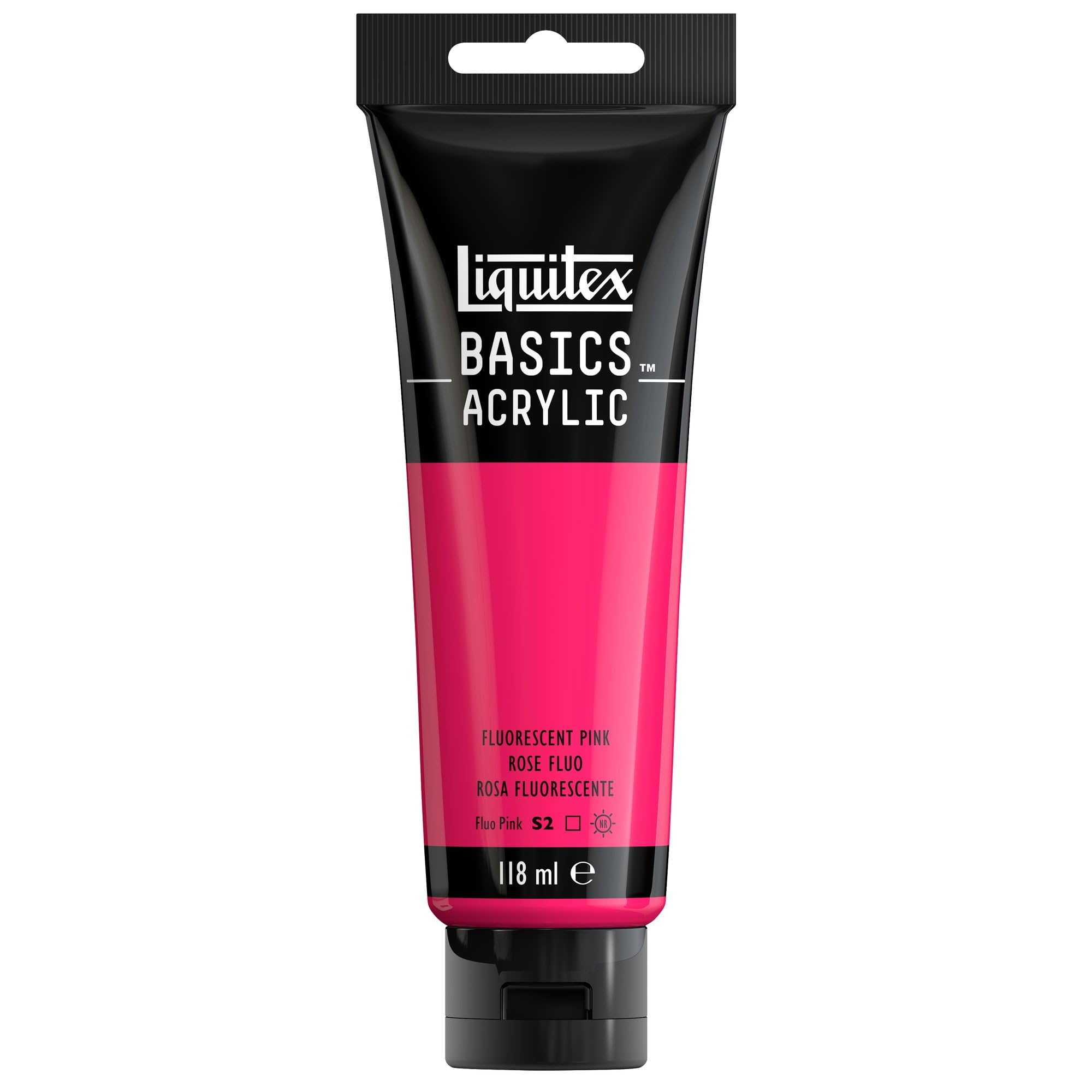 LIQUITEX Basics Acrylic Paint, Fluorescent Pink, 118 ml Tube