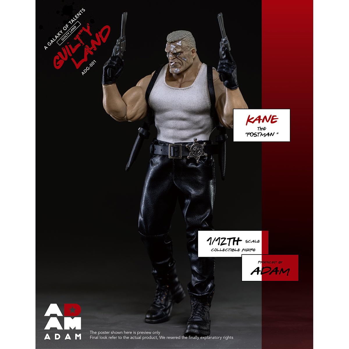 HIPLAY ADAM Guilty Land - Kane The Postman Figura Akcji 1/12 Skali