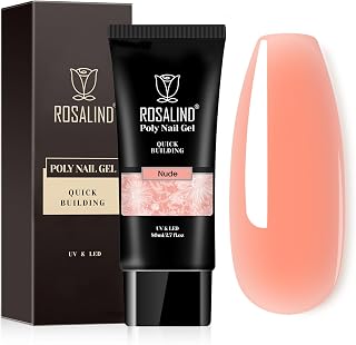 ROSALIND Poly Nail Gel Nude 80ml Acrylic for Extension Gel Large Capacity | UV/LED Nail Gel for Build, Extending and Reinforcement For Beginners and Professionals, Salon and Home