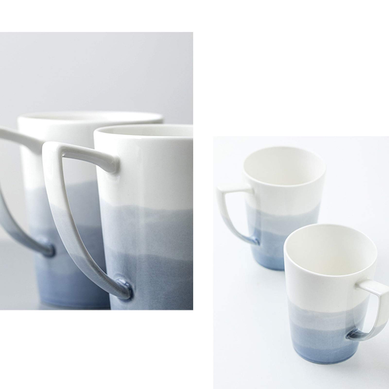 Taza de café, Taza de té, Taza de Color Degradado, Taza de café con Mango en Forma de Taza de Desayuno, Taza de Oficina en casa (A)