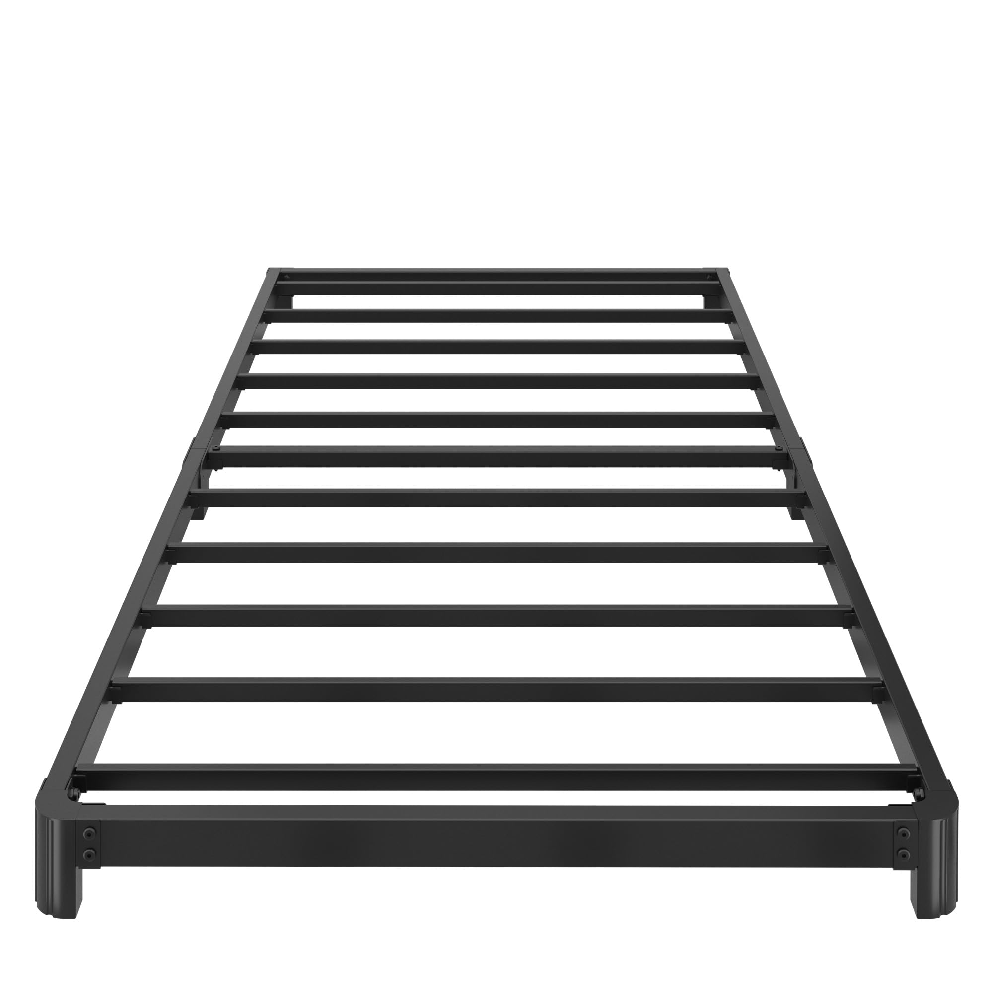 Yicensen 4 Inch Twin Bed Frame Low Profile No Box Spring Needed, Heavy Duty Metal Twin Size Platform Bed Frame with Rounded Corner Legs, Easy Assembly, Noise Free, Black