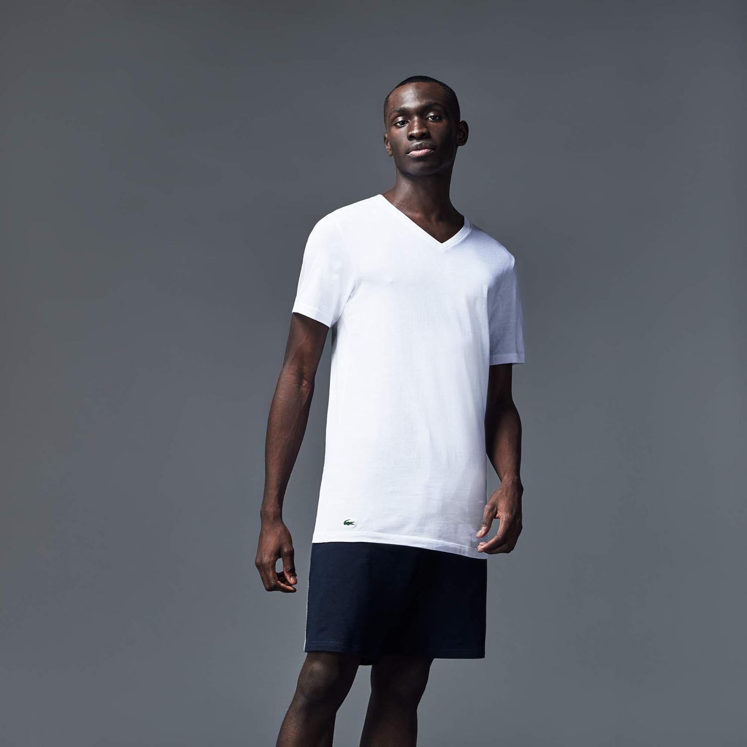lacoste men's 3 pack slim v neck tee