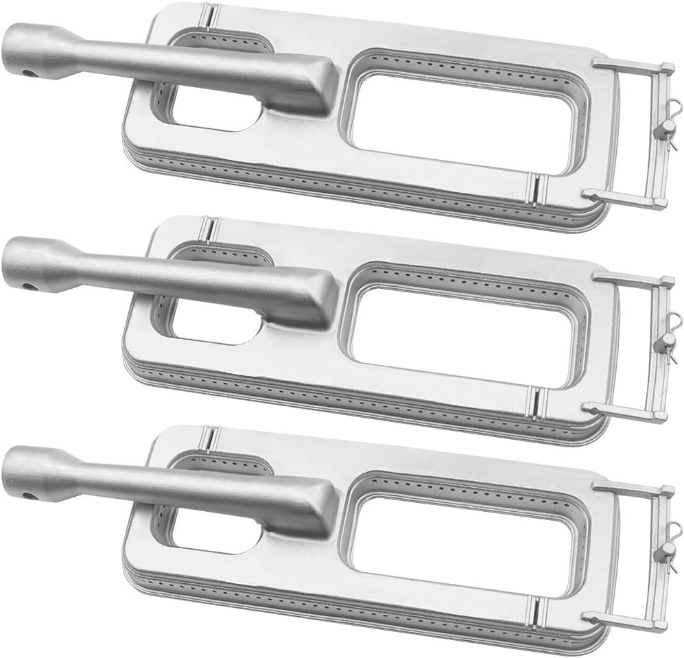Grill Parts Replacement for Members Mark, Replacement for CISC, Bakers Chef Grand Hall BBQ Grills 608SB, Monarch-04A 04B Cast Stainless Steel 304 Grill Burner 15 3/4 x 4 3/4 in 3 Pack