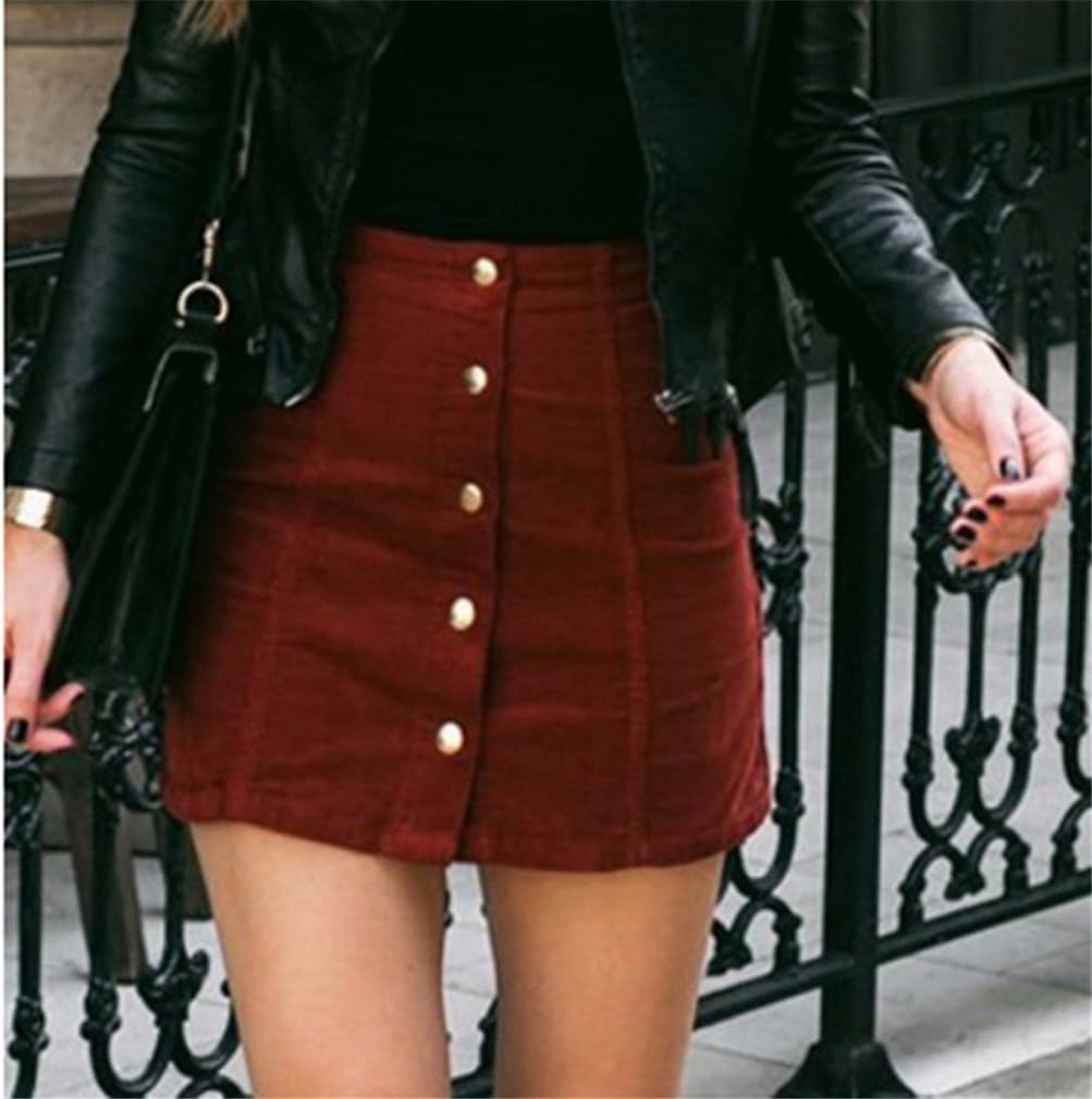 Red suede skirt Clearance