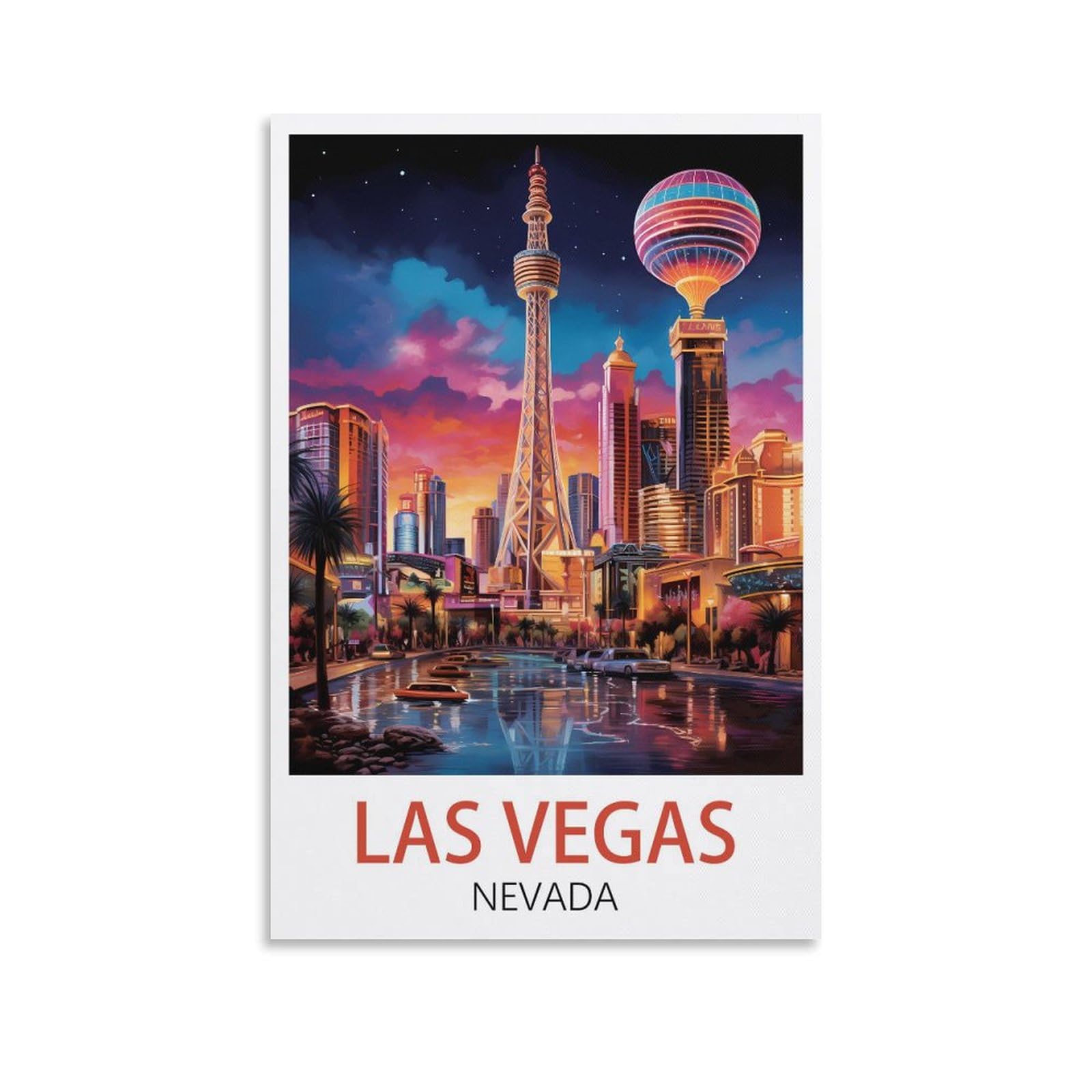 EZMLFA 5D Diamond Art Kits for Beginner,Las Vegas Nevadas,Beginners,DIY Full Round Drill Diamond Dot Gem Art Kits for Adults,Crafts for Decor 50x60cm