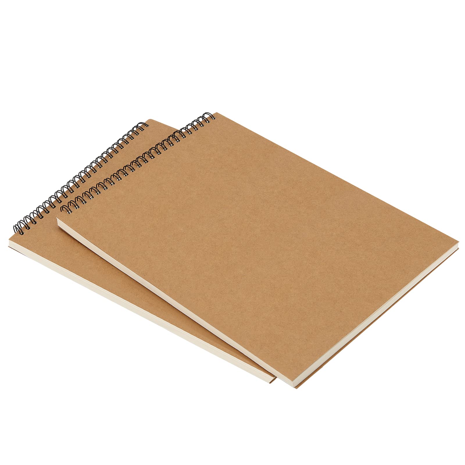 MUKLEI Paquete de 8 cuadernos de bocetos A4, cuaderno de bocetos de papel de 160 g/m², 30 hojas/60 páginas, tapa de papel kraft marrón