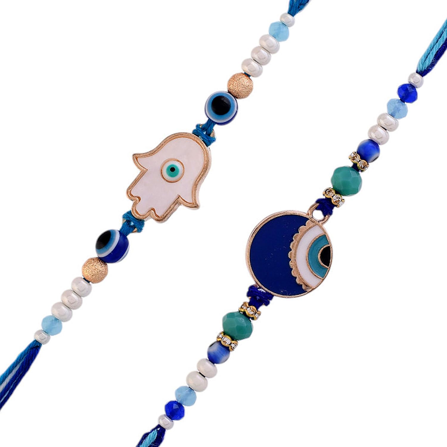VOYLLA Pack Of 2 Evil Eye Hamsa Charms Mens Rakhis|Pack Of 2 Rakhi|Rakhi For Brother|Rakhi Combo| (B0D5HWVDCQ) Amazon Price History, Amazon Price Tracker