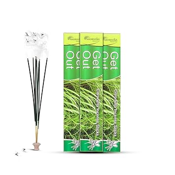 Aromatika Get Out 360 Mosquito Repellent Incense Sticks, Natural and Herbal Citronella Agarbatti Pack | Machar Agarbatti | Anti- Mosquito | Burn Time- 45 mins Approx - image, photos