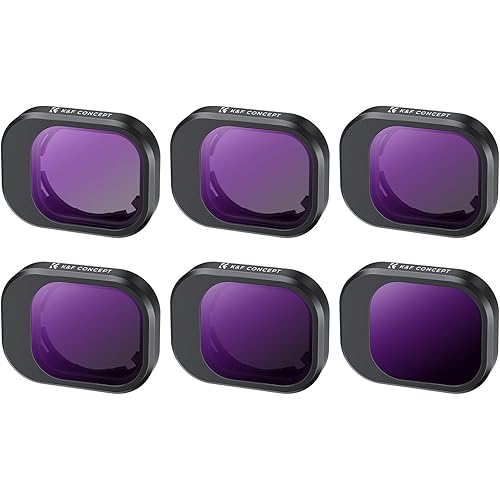K&F Concept 6 Pack ND Filter Kit Compatible with DJI Mini 4 Pro, (ND4 ND8 ND16 ND32 ND64 ND1000) Multi-Coated Neutral Density Optical Glass Filters