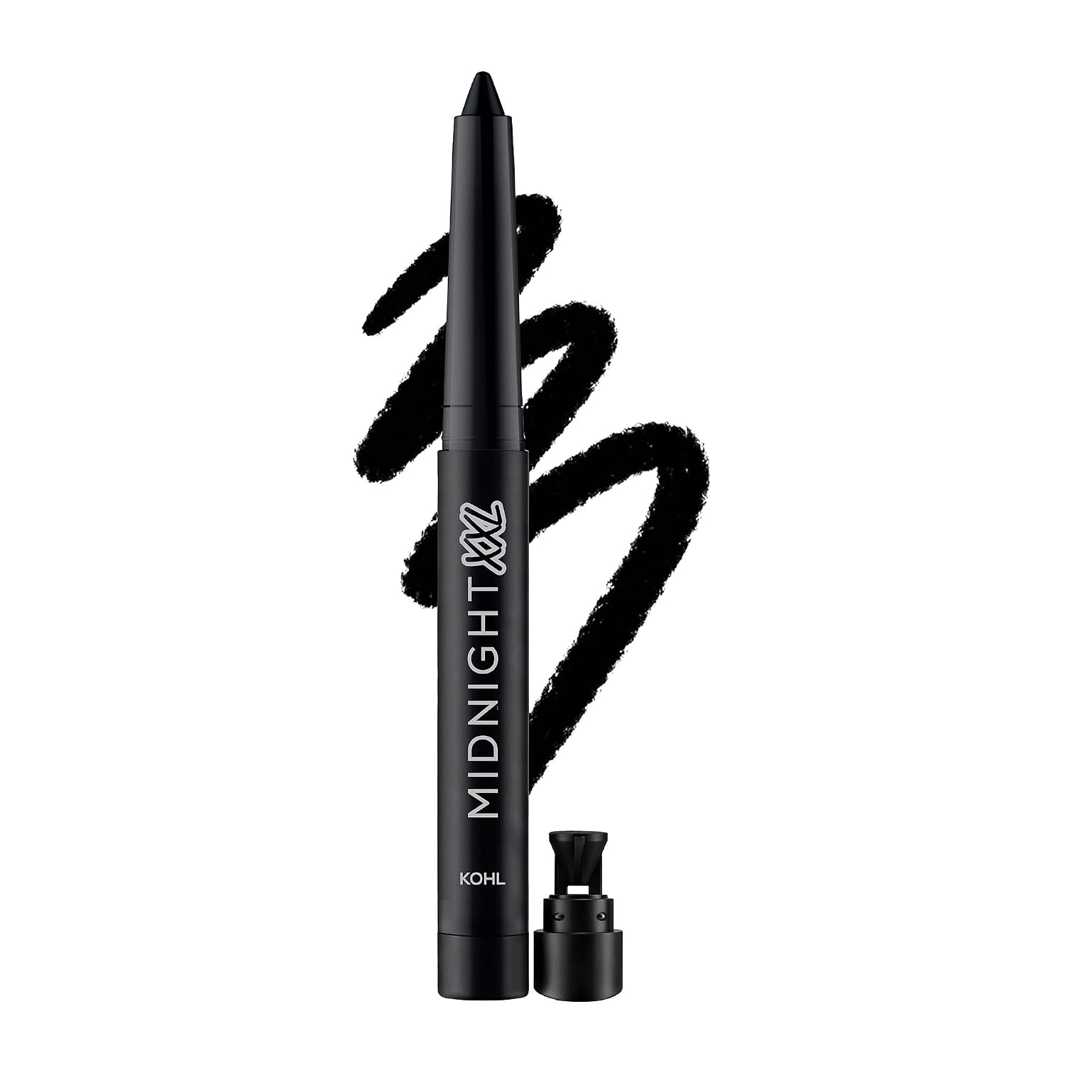 RENEE Midnight XXL Kajal | Black Kohl Pencil with Built-in Sharpener | Waterproof, Smudge-proof, 24Hr Long-Lasting | Ultr...