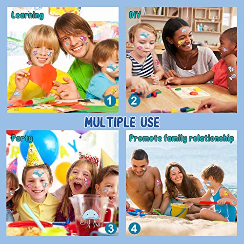 200 Pcs Ocean Theme Temporary Tattoos For Kids, Beach Pool Under Sea Decorations Birthday Party Supplies Favors, Fake Tattoos Stickers With Mermaid Shark Tropical Fish Whale For Boys And Girls #TOP3