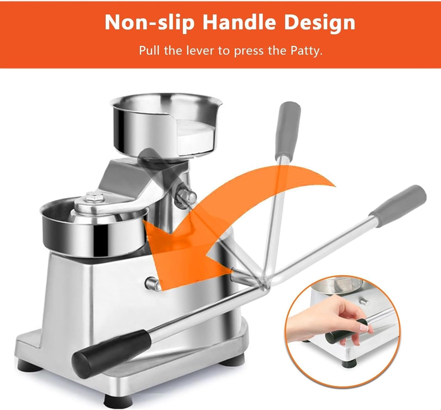 Commercial Hamburger Patty Maker, 4" Beef & Veggie Patty Mold for Grill, BBQ, Perfect Meat Patty Press for Delicious Burgers, Ideal for Restaurants & Home Chefs