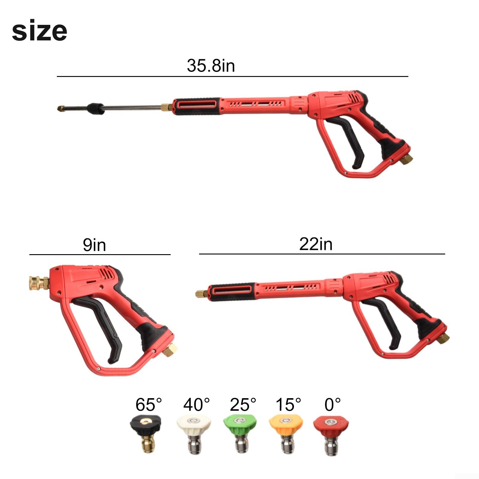 High Pressure Car Washer Kit 4000PSI 3-in-1 Adjustable Spray Wand Lance Nozzle Set 36