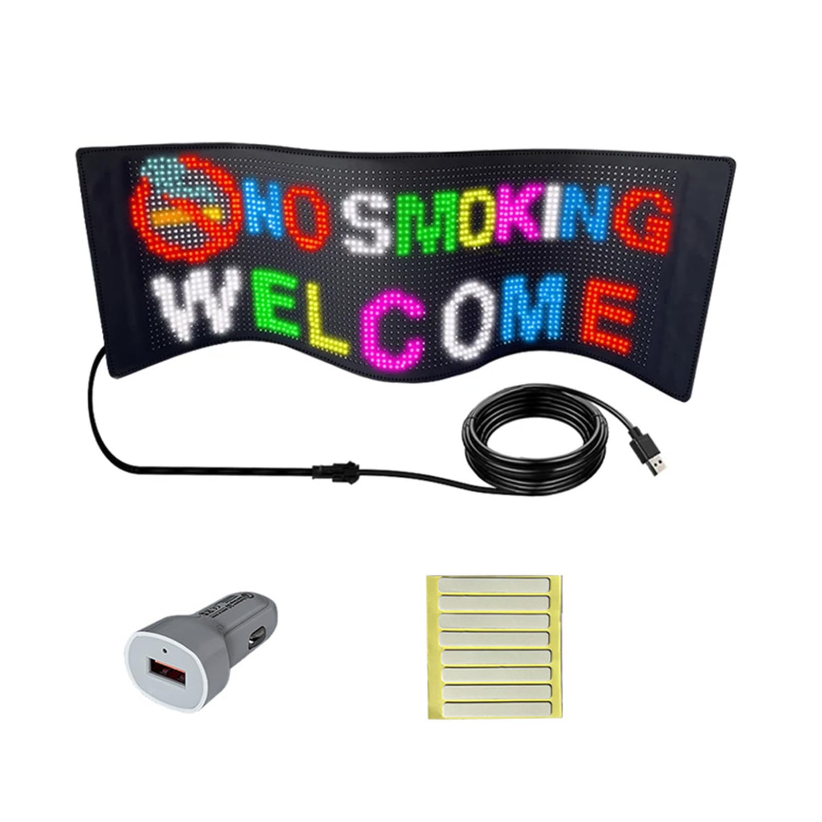 Affichage LED flexible, panneau matriciel LED programmable, contrôle d'application Bluetooth USB 5 V, affichage de défilement d'animation de motif de texte de signes de bricolage,B