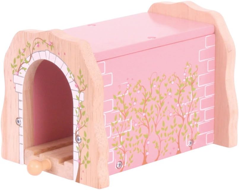Bigjigs Rail Pink Brick Tunnel - Wooden Train Set Accessories, Tunnels For Trains & Railway Sets, Classic Kids Toys, Compatible With Other Major Wood Rail Brands, For 3+ Year Olds