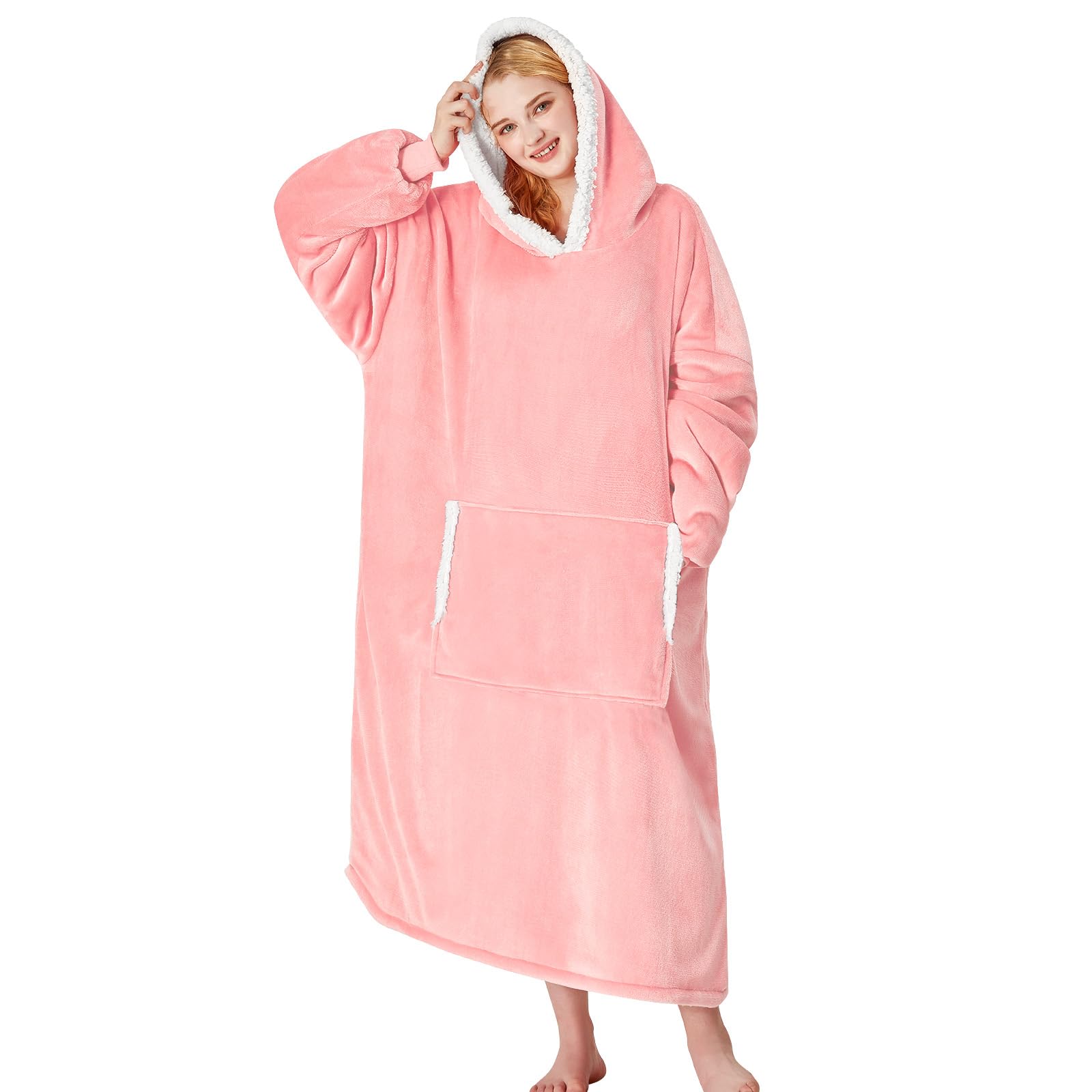 Womens Neon Ombre Fleece Wearable Hoodie Blanket - Main Image