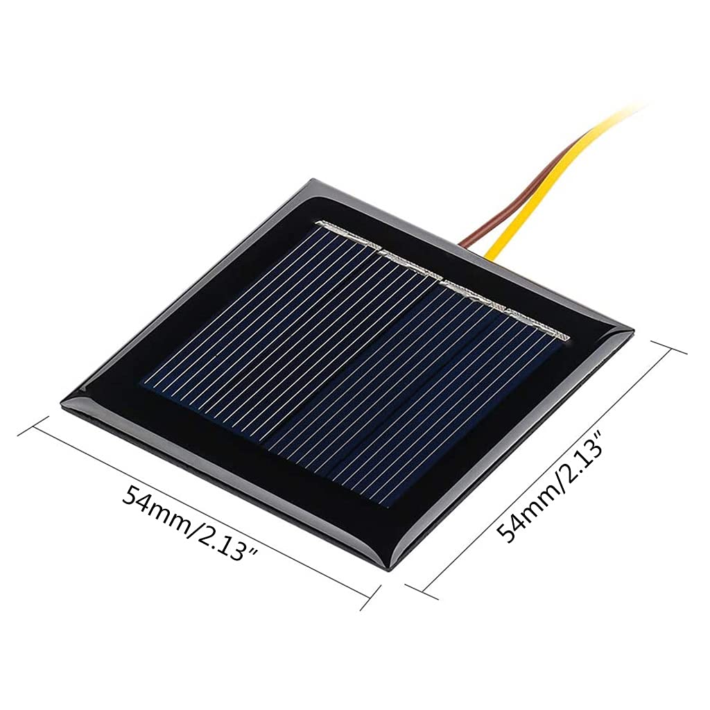 Pannello solare fotovoltaico 5 pezzi 2V 100mA celle solari con fili solari piastra epossidica progetti 54 mm x 54 mm