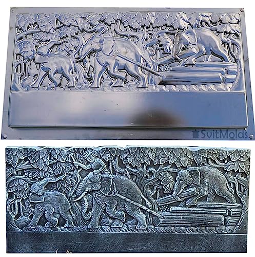 SvitMolds Concrete Mold DIY Sold 1 pcs Edge Stone Mold Elephant Border Mould ABS Plastic Concrete Cement Fence #BR13