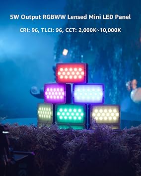 Aputure MC Pro Camera Lights,RGBWW LED Video Lights Lensed Mini LED Panel