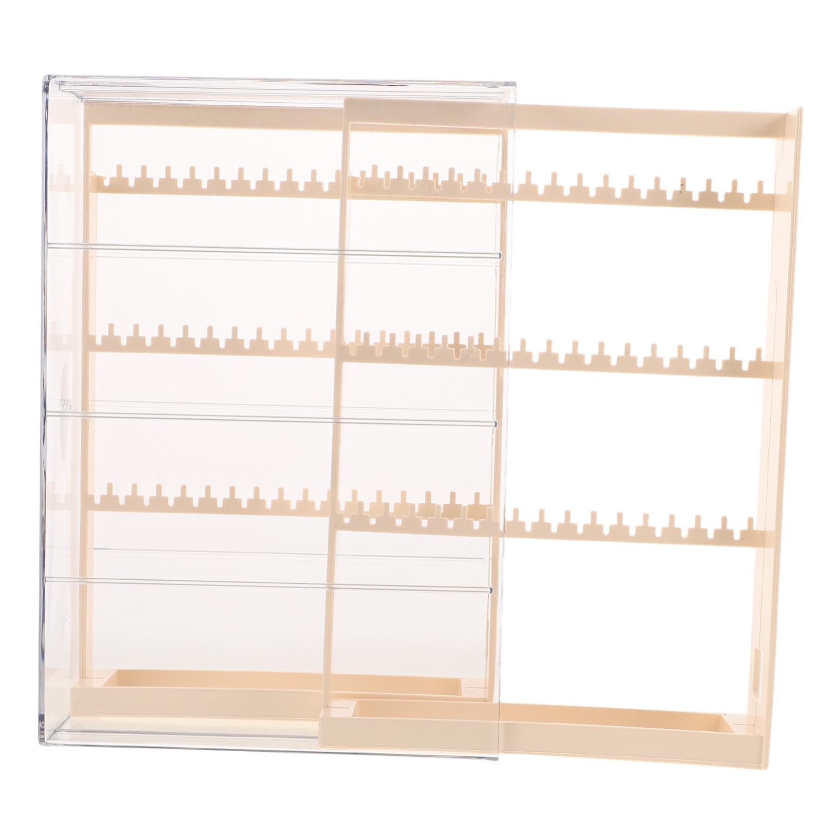 Tour à Bijoux de Rangement et Présentation, 3 Niveaux en Pet Beige