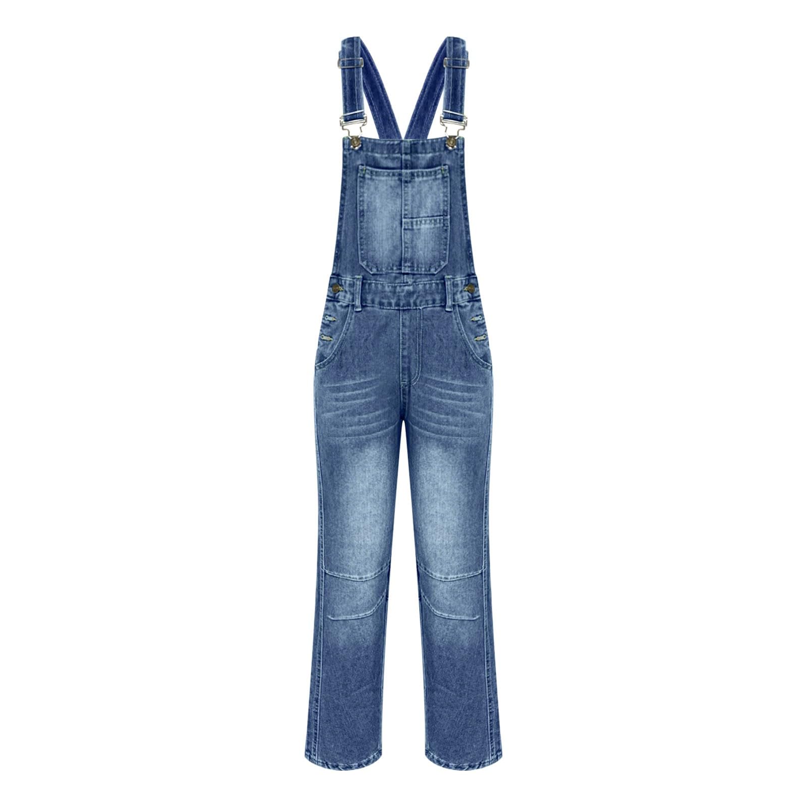 Salopette Donna Jeans Estiva Baggy Tuta Pantaloni Lunghi in Denim Elegante Oversize Pantaloni da Lavoro A Gamba Larga con Spalline Regolabili E Tasche Alla Moda Tinta Unita Per Il Tempo Libero