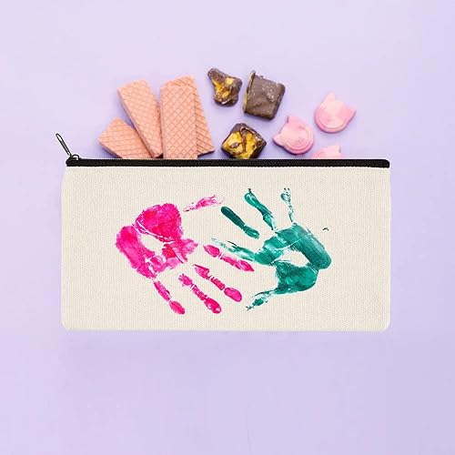 Miniatura 6 de Bolsa de manualidades en blanco de 8 x 4.7 pulgadas, estuche de lona para lápices, bolsa de lona para cosméticos, bolsa de cosméticos de lona