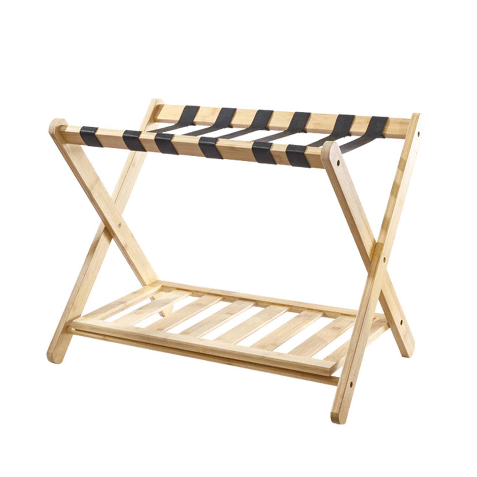 Porte-valise de chambre d'hôtel en bois naturel et finitions premium