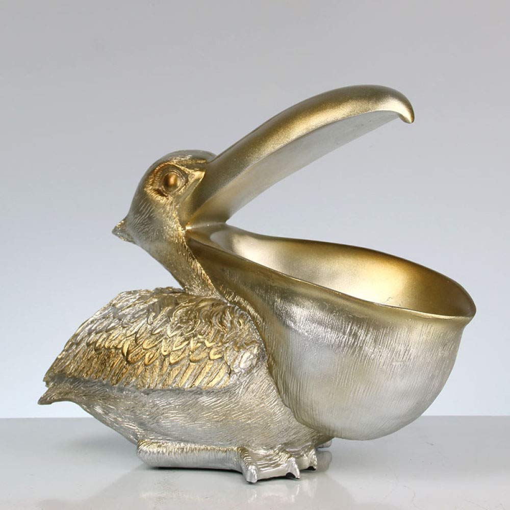 Statue toucan argentée mignonne pour cadeau de couple ou collection