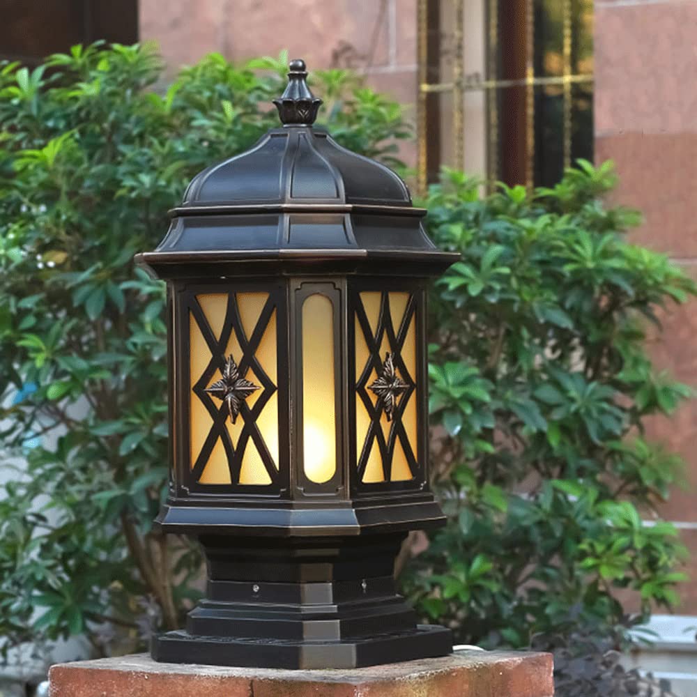 Słupki ogrodowe zewnętrzne światło, nowoczesne patio filar światła lampa podłogowa E26 60W tradycyjna oprawa słupkowa wodoodporna lampa podłogowa Vintage do montażu na molo do ogrodzenia