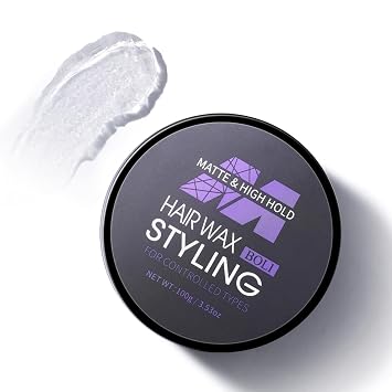 BOLI Hair Styling Wax for Men, All Day Strong Hold Gel, Texturizing & Matte Finish, Styling Pomade for Medium, Thick, Straight, or Wavy Hair 100g