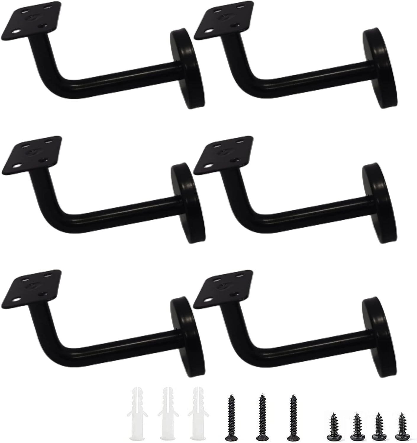 Handrail Brackets for Staircases, Heavy Duty Black Stair Railing