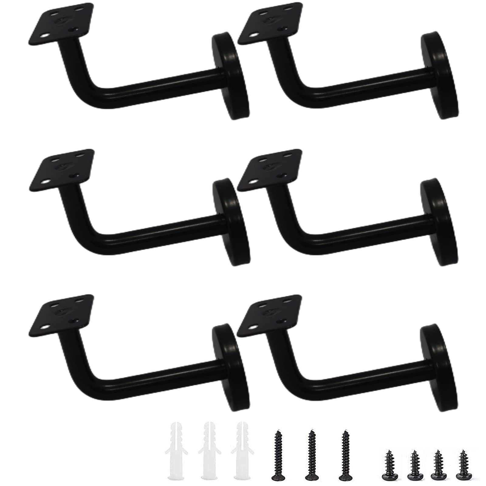 Buy Handrail Brackets for Staircases, Heavy Duty Black Stair Railing