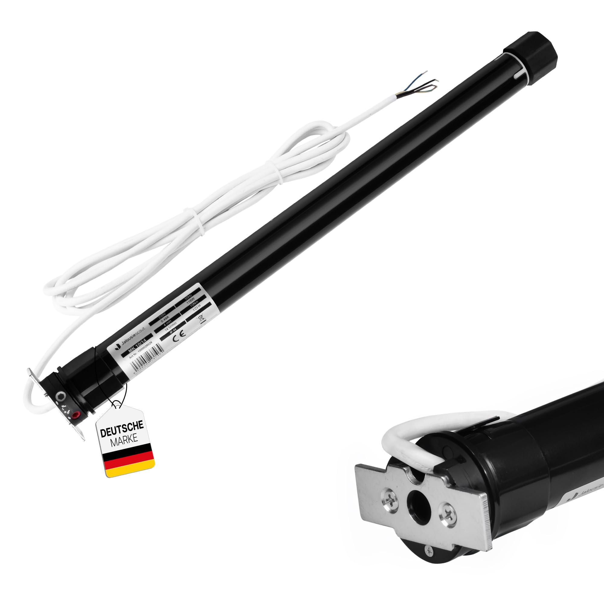 Jalousiescout Motore Tubolare per Tapparelle MK 10/14 con 10 Nm, per Albero Ottagonale per Tapparelle da 40 mm SW40, Con Finecorsa Meccanici, Protezione da Sovraccarico, Azionamento per Tapparelle