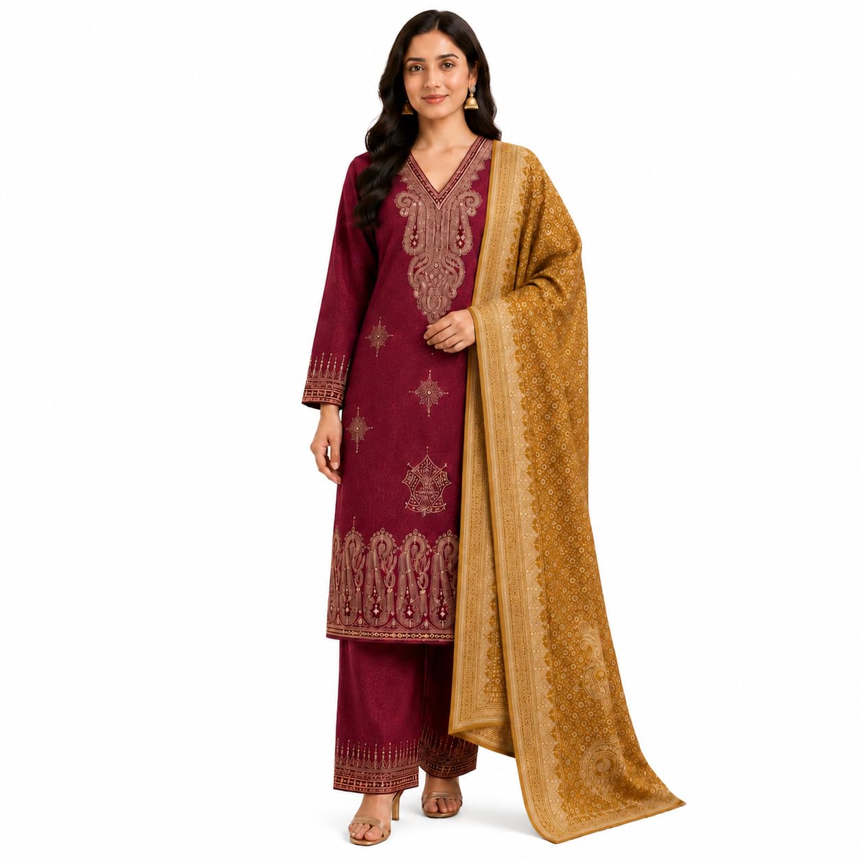 Women’s Premium Viscose Printed Straight Kurta | 3/4 Sleeve Ethnic Kurti for Casual, Office, College & unstiched fabric-picture-15